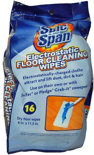 pack of 16pcs dry floor wipes electrostatic floor cleaning wipes